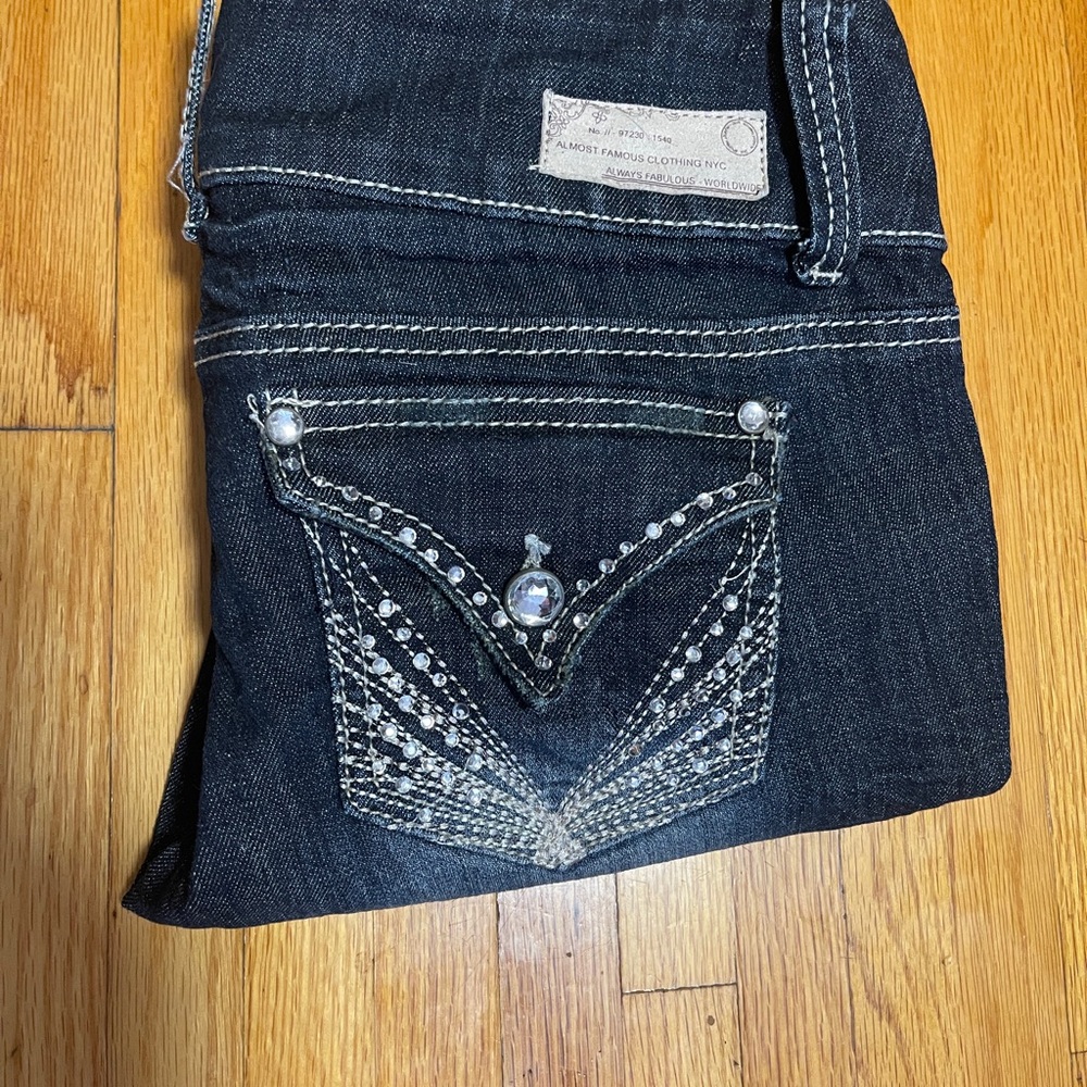 Almost Famous Dark Jeans with Silver Accents